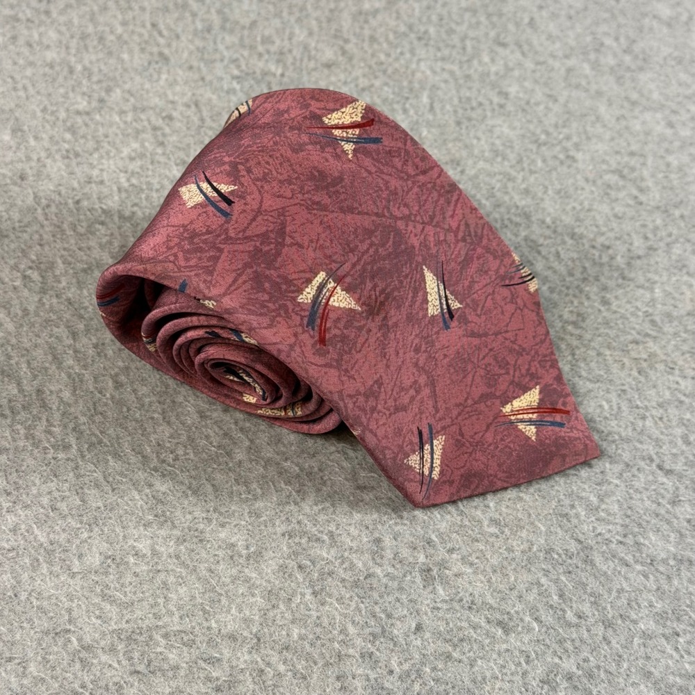 VTG Valentino Cravatte Silk Tie Mauve Abstract Geometric Italy 4151 56x3.25 NOTE